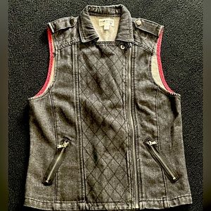 Juniors Black Denim Vest
